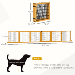 PawHut-Cancelletto-per-Cani-di-Piccola-Media-Taglia-in-Legno-e-Acciaio-con-6-Pannelli-Pieghevoli-432x36x70cm