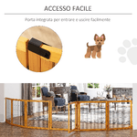 PawHut-Cancelletto-per-Cani-di-Piccola-Media-Taglia-in-Legno-e-Acciaio-con-6-Pannelli-Pieghevoli-432x36x70cm