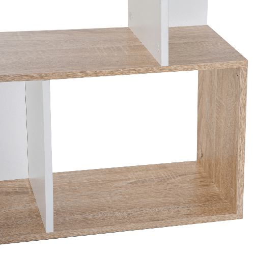 HOMCOM-Libreria-di-Design-Moderno-4-ripiani-Legno-Naturale-e-Bianco-60x24x148cm