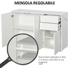 HOMCOM-Mobiletto-Multiuso-in-Legno-Bianco-con-2-Cassetti-e-2-Armadietti-con-Apertura-a-Pressione-117x36x74-cm