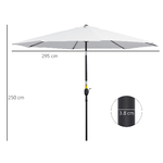 Outsunny-Ombrellone-da-Giardino-3x2-5-m-Inclinabile-con-Palo-Smontabile-in-Metallo-e-Poliestere-Bianco