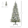 HOMCOM-Albero-di-Natale-Artificiale-Innevato-con-250-Luci-LED-Colorate-829-Rami-e-Base-Pieghevole--112x210cm---Verde