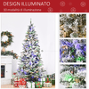HOMCOM-Albero-di-Natale-Artificiale-Innevato-con-250-Luci-LED-Colorate-829-Rami-e-Base-Pieghevole--112x210cm---Verde