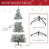 HOMCOM-Albero-di-Natale-Artificiale-Innevato-con-250-Luci-LED-Colorate-829-Rami-e-Base-Pieghevole--112x210cm---Verde