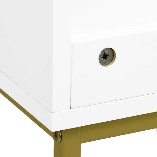 kleankin-Mobile-Bagno-Sottolavabo-con-Armadietto-2-Ante-in-Legno-e-Acciaio-60x30x65cm-Bianco-e-Oro