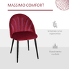 HOMCOM-Set-2-Sedie-Sala-da-Pranzo-e-Soggiorno-Imbottite-Design-Nordico-ed-Ergonomico-in-Metallo-e-Velluto-52x54x79-cm-Rosso-Scuro