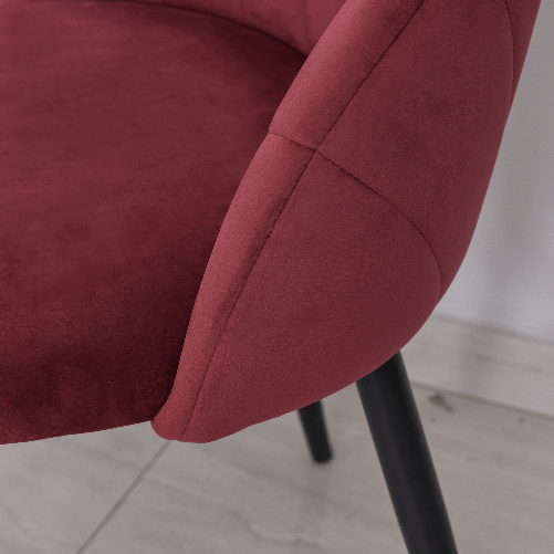 HOMCOM-Set-2-Sedie-Sala-da-Pranzo-e-Soggiorno-Imbottite-Design-Nordico-ed-Ergonomico-in-Metallo-e-Velluto-52x54x79-cm-Rosso-Scuro