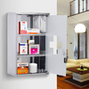HOMCOM-Armadietto-medicinali-50x30x18cm-Cassetta-Mobile-Bagno-Primo-Soccorso-in-Acciaio-Inox-con-Serratura
