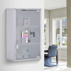HOMCOM-Armadietto-medicinali-50x30x18cm-Cassetta-Mobile-Bagno-Primo-Soccorso-in-Acciaio-Inox-con-Serratura