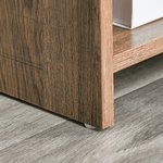HOMCOM-Mobiletto-Multiuso-con-Ripiani-e-Armadietto-in-Legno-con-Anta-in-Metallo-Mobile-per-Soggiorno-e-Cucina-80x35x82cm-Marrone-Grigio