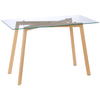 HOMCOM-Tavolo-da-Pranzo-Rettangolare-per-4-Persone-max-in-Acciaio-con-Piano-in-Vetro-Temperato-120x60x76-cm