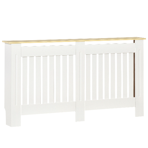 HOMCOM-Mobile-Copricaloriferi-in-Legno-Truciolare-e-MDF-Pannello-a-Doghe-e-Mensola-Superiore---Bianco