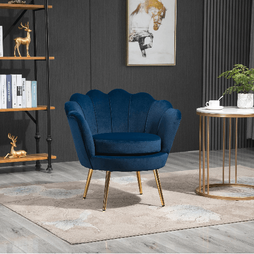HOMCOM-Poltrona-Vintage-di-Design-in-Velluto-Blu-Poltroncina-da-Camera-con-Schienale-Alto-76x67x74cm