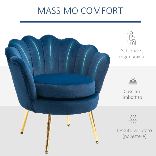 HOMCOM-Poltrona-Vintage-di-Design-in-Velluto-Blu-Poltroncina-da-Camera-con-Schienale-Alto-76x67x74cm