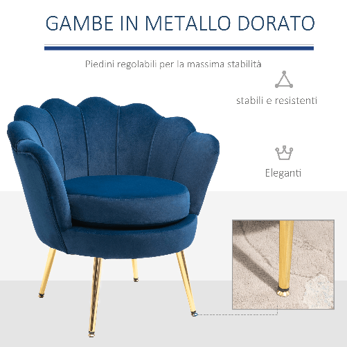 HOMCOM-Poltrona-Vintage-di-Design-in-Velluto-Blu-Poltroncina-da-Camera-con-Schienale-Alto-76x67x74cm