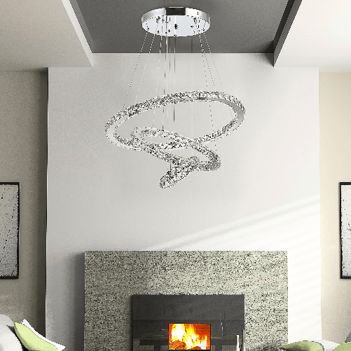 HOMCOM-Lampadario-a-Sospensione-con-3-Anelli-Regolabili-Luci-a-LED-e-Cristalli--60-x-110cm