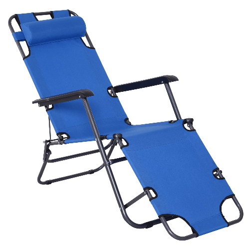 Outsunny-Lettino-Sdraio-Pieghevole-e-Richiudibile-da-Giardino-in-Tessuto-Oxford-135x60x89cm---Blu