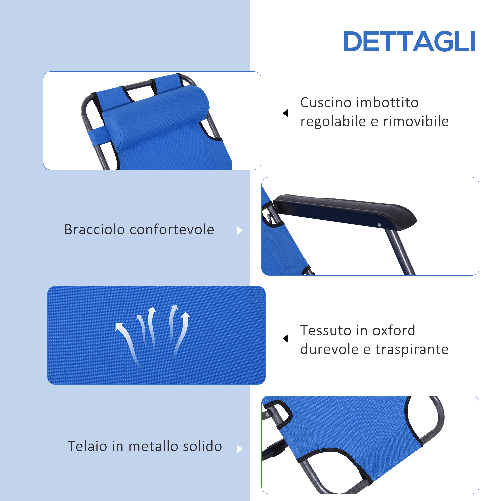 Outsunny-Lettino-Sdraio-Pieghevole-e-Richiudibile-da-Giardino-in-Tessuto-Oxford-135x60x89cm---Blu