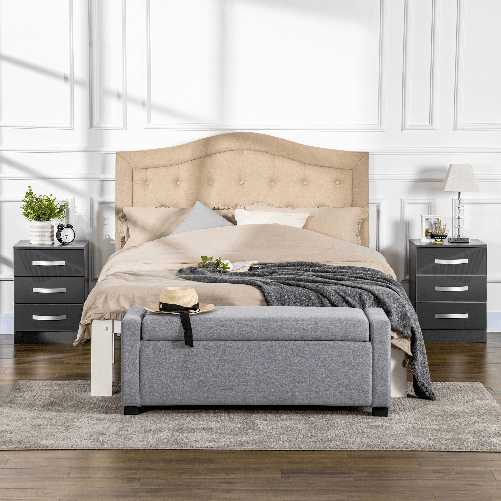 HOMCOM-Set-2-Comodini-Moderni-con-3-Cassetti-per-Camera-da-Letto-e-Soggiorno-in-Truciolato-40x36x56-cm-Grigio