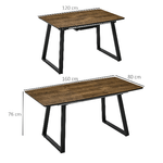 HOMCOM-Tavolo-da-Pranzo-Salvaspazio-Allungabile-per-4-6-Persone-in-MDF-e-Metallo-120-160x80x76-cm-color-Legno