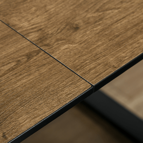 HOMCOM-Tavolo-da-Pranzo-Salvaspazio-Allungabile-per-4-6-Persone-in-MDF-e-Metallo-120-160x80x76-cm-color-Legno