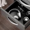 HOMCOM-Set-2-Comodini-Moderni-con-3-Cassetti-per-Camera-da-Letto-e-Soggiorno-in-Truciolato-40x36x56-cm-Grigio