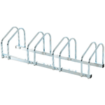 HOMCOM Rastrelliera Portabiciclette Parcheggio per 4 Biciclette in Acciaio, 110x33x27 cm, Argento