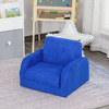 HOMCOM-Poltroncina-Letto-2-in-1-per-Cameretta-Bambini-con-Imbottitura-e-Rivestimento-Flanella-Blu-Max-65-kg-47x45x38cm