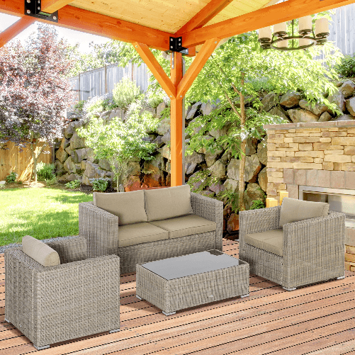Outsunny-Set-Mobili-da-Giardino-4-Pezzi-in-Rattan-PE-Salotto-da-Esterno-con-1-Divano-2-Poltrone-1-Tavolino-e-Cuscini-Rimovibili-e-Lavabili-Kaki-e-Beige