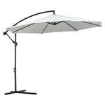 Outsunny Ombrellone da Esterni 3x2.5 m con Manovella, in Acciaio e Poliestere Anti-UV, Crema