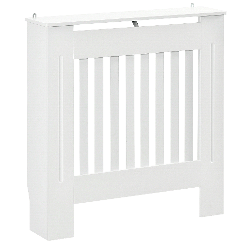 HOMCOM-Copritermosifone-in-Legno-MDF-Bianco-con-Doghe-Verticali-78x19x81cm