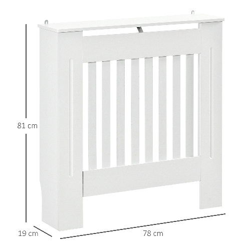 HOMCOM-Copritermosifone-in-Legno-MDF-Bianco-con-Doghe-Verticali-78x19x81cm