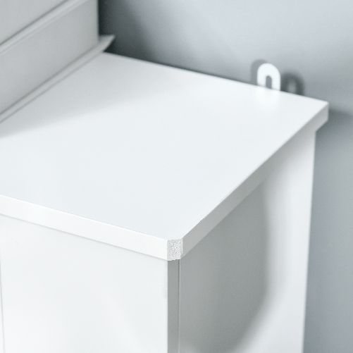 HOMCOM-Copritermosifone-in-Legno-MDF-Bianco-con-Doghe-Verticali-78x19x81cm