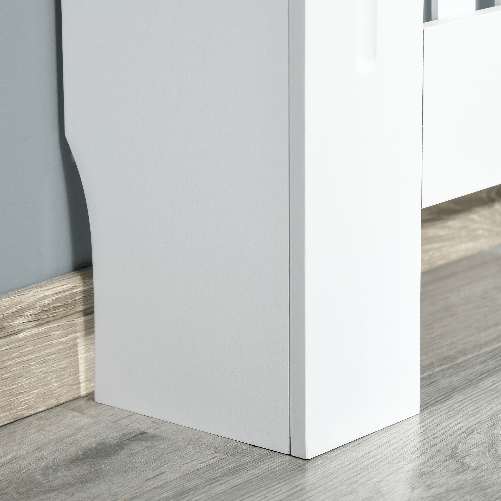 HOMCOM-Copritermosifone-in-Legno-MDF-Bianco-con-Doghe-Verticali-78x19x81cm