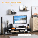 HOMCOM-Mobile-Porta-TV-Moderno-con-2-Mensole-in-Legno-Vani-Aperti-e-Armadietti-Nero