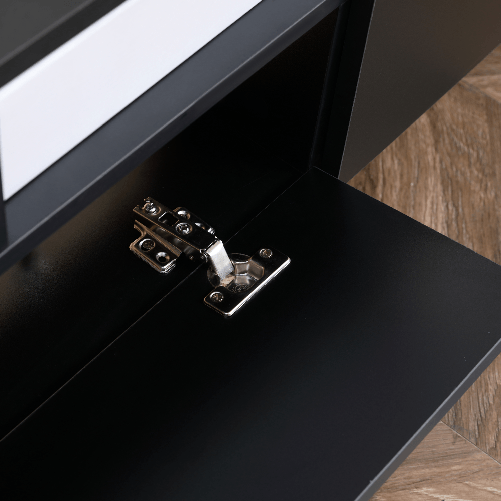 HOMCOM-Mobile-Porta-TV-Moderno-con-2-Mensole-in-Legno-Vani-Aperti-e-Armadietti-Nero