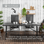 Outsunny-Tavolo-da-Giardino-Pieghevole-per-6-Persone-in-Acciaio-e-HDPE-180x75-5x73cm-Grigio-Scuro