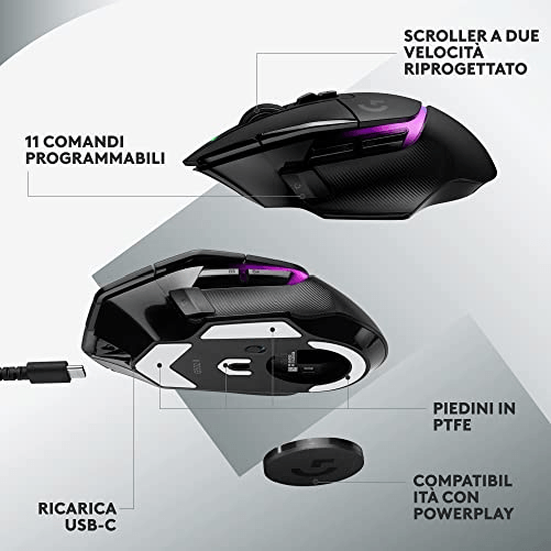 Logitech-G502-X-PLUS---Mouse-Gaming-Wireless-con-LIGHTFORCE-e-RGB