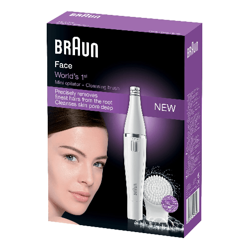 Braun-FaceSpa-Face-Spa-Depilatore-Donna-Epilatore-Viso-Accessori-Inclusi-Con-Spazzola-Pulizia-Viso-100--impermeabile-Idea-Regalo-810-Bianco