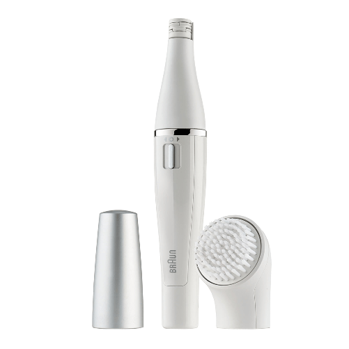 Braun-FaceSpa-Face-Spa-Depilatore-Donna-Epilatore-Viso-Accessori-Inclusi-Con-Spazzola-Pulizia-Viso-100--impermeabile-Idea-Regalo-810-Bianco