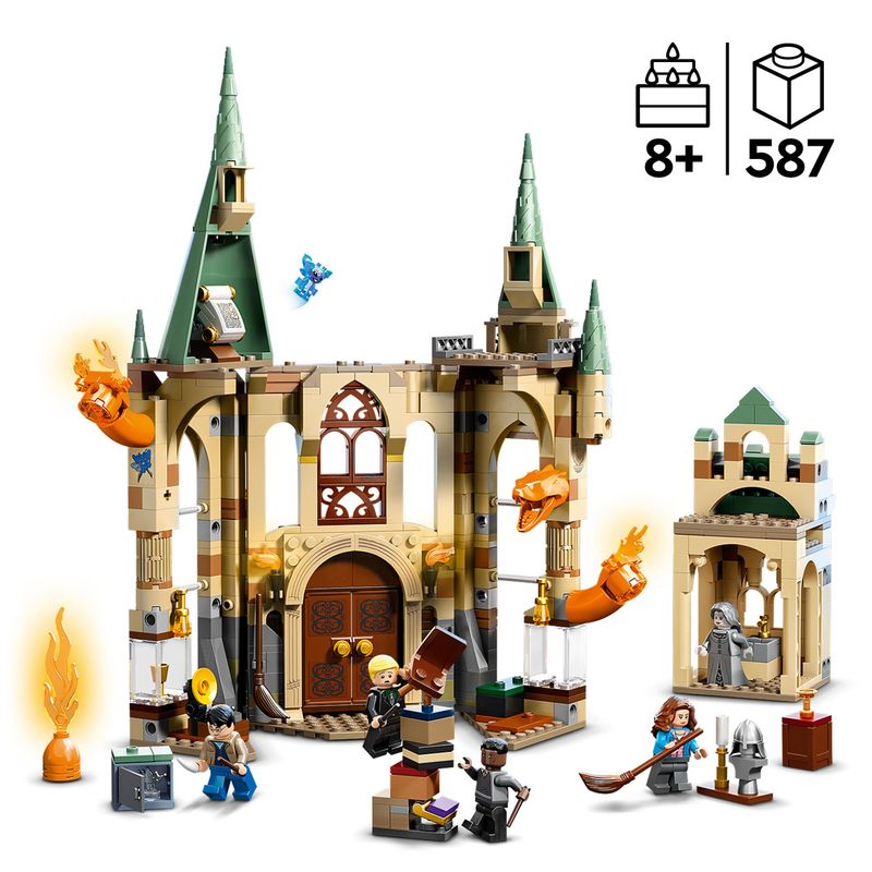 LEGO-Harry-Potter-76413-Hogwarts--la-Stanza-delle-Necessita--Castello-Giocattolo-con-Figura-di-Serpente-di-Fuoco-Trasformabile