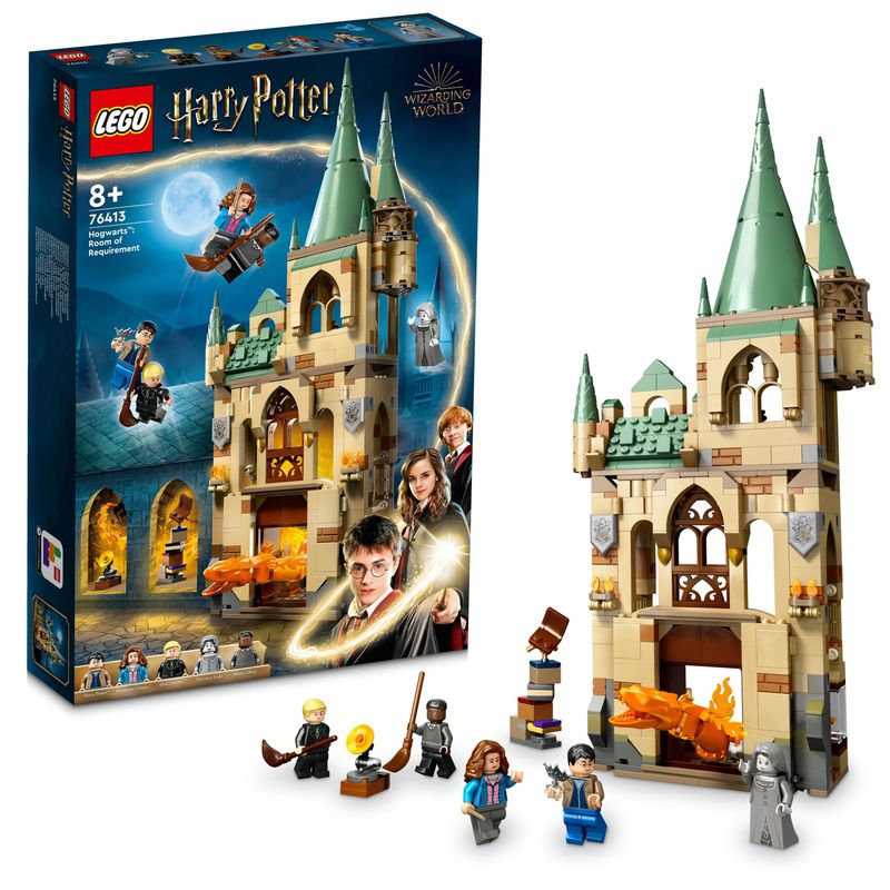 LEGO-Harry-Potter-76413-Hogwarts--la-Stanza-delle-Necessita--Castello-Giocattolo-con-Figura-di-Serpente-di-Fuoco-Trasformabile