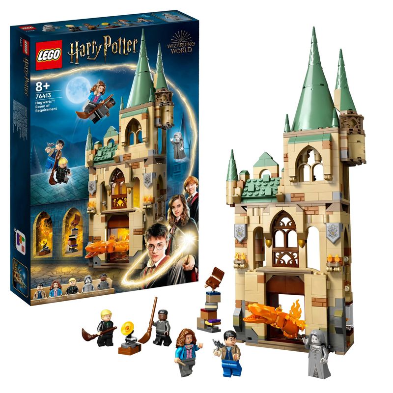 LEGO-Harry-Potter-76413-Hogwarts--la-Stanza-delle-Necessita--Castello-Giocattolo-con-Figura-di-Serpente-di-Fuoco-Trasformabile