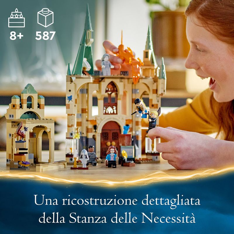 LEGO-Harry-Potter-76413-Hogwarts--la-Stanza-delle-Necessita--Castello-Giocattolo-con-Figura-di-Serpente-di-Fuoco-Trasformabile