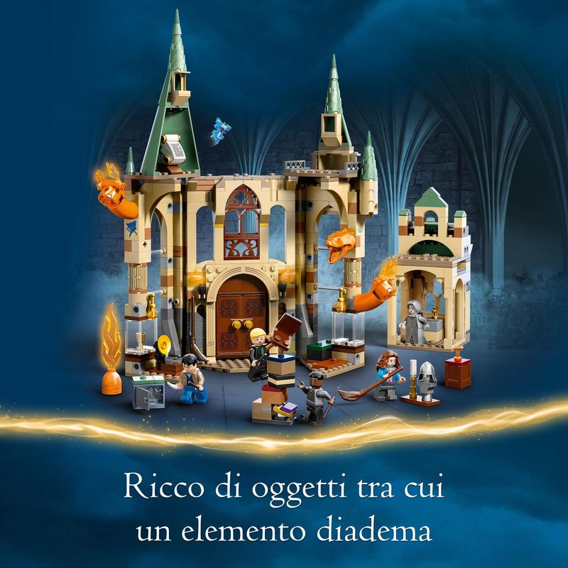 LEGO-Harry-Potter-76413-Hogwarts--la-Stanza-delle-Necessita--Castello-Giocattolo-con-Figura-di-Serpente-di-Fuoco-Trasformabile