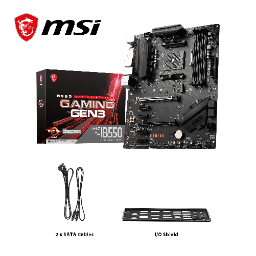 MSI-B550-GAMING-GEN3-Scheda-madre-ATX-AM4---AMD-Ryzen-5000-Ready---DDR4-Boost-4400-MHz-OC-PCIe-3-0-x16-Slots-1-x-M-2-Gen3-Slot-1G-LAN