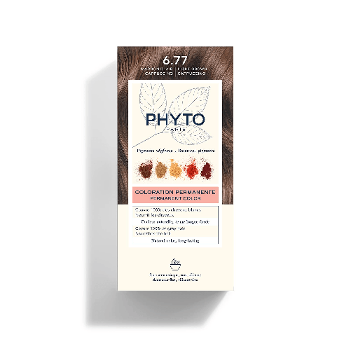 Phyto-Phytocolor-6.77-Marrone-Chiaro-Cappuccino-Colorazione-Permanente-Senza-Ammoniaca-Copertura-Capelli-Bianchi