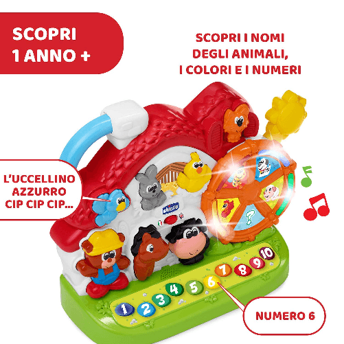 Chicco-Fattoria-Parlante-Bilingue-Italiano-Inglese-Fattoria-con-Animali-per-Bambini-con-Luci-e-Suoni-3-Modalita-di-Gioco-Gioco-Educativo-Elettronico---Giochi-Bambini-1-4-Anni