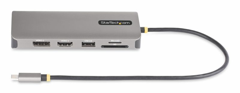 StarTech-com-Adattatore-USB-C-a-tre-monitor-2x--4K-60Hz---4K-30-Hz-HDMI-e-DP-4x-USB-A-100W-PD-GbE-lettore-di-schede-SD