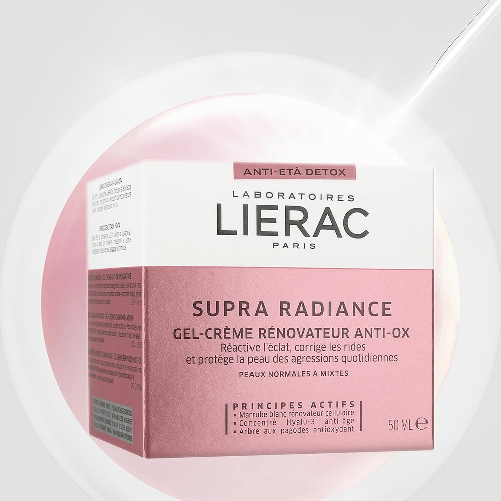 Lierac-Supra-Radiance-Gel-Crema-Viso-Antirughe-Illuminante-con-Acido-Ialuronico-Pelle-da-Normale-a-Mista-Formato-da-50-ml